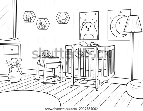 Home Interior Coloring Book Page Stock Illustration 2009685062 | Shutterstock