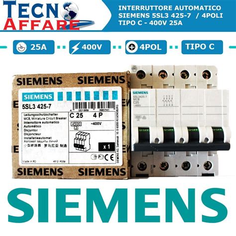 Magnetotermico Differenziale C P A V Siemens Sl