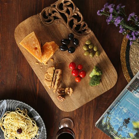 Chopping Board Cheese Board Cum Platter With Carved Edge Revive Home