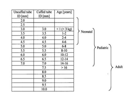 Laryngeal Mask Airway Size Chart: A Visual Reference of Charts | Chart ...