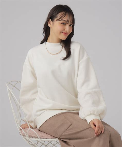 あったか裏起毛 袖ボアプルオーバーSHOO WARM 505751648 シューラルー キューティーブロンド SHOOLARUE Cutie Blonde MAGASEEK
