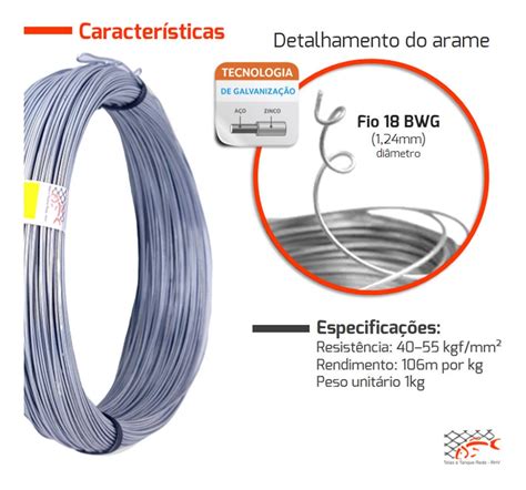 Arame Mole Fino Galvanizado Fio 18 Bwg 1 24mm 5kg Parcelamento Sem