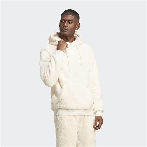 adidas Essentials+ Fluffy Fleece Hoodie - Beige | adidas Canada