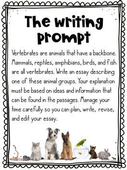 Vertebrates Informative Writing Prompt With 3 Passages Articles TPT