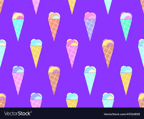 Ice Cream Cone Seamless Pattern Royalty Free Vector Image