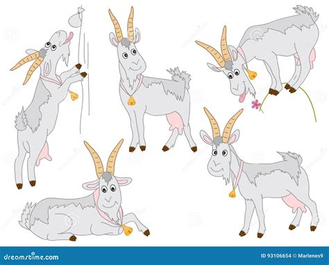 Vector Goats Set Stock Vector Illustration Of Grey Vector 93106654