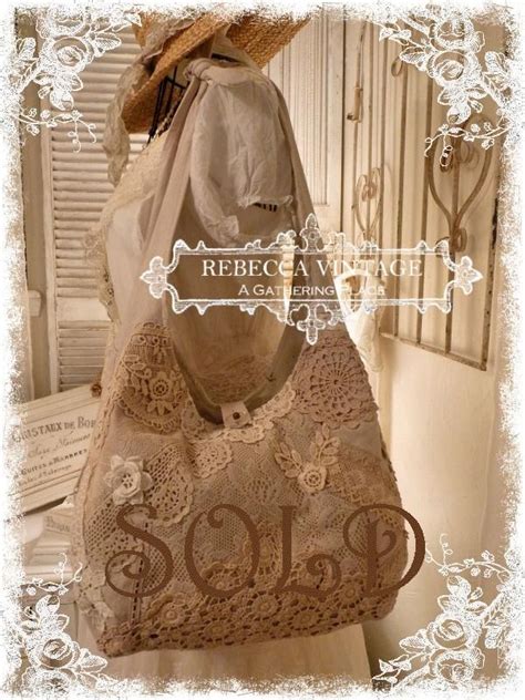 Vintage Tattered Lace Tote Bag Totes A Gathering Place Lace