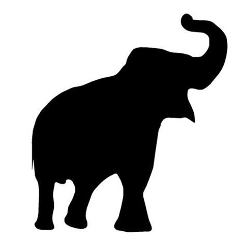 Free Elephant With Trunk Up Silhouette, Download Free Elephant With ...