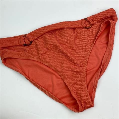 Time And Tru Swim Time And Tru Textured Coral Plus Bikini Mid Rise