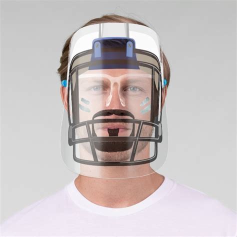 Beard & Football Helmet Eye Black Lines Face Shield | Zazzle.com