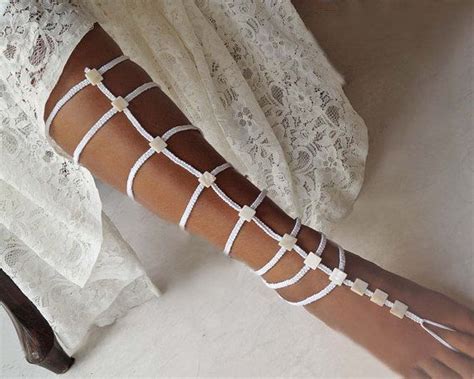 Gladiator Wedding Barefoot Sandals Pearl Barefoot Sandals Boho Weddin