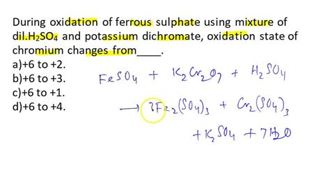 Solved Iii During Oxidation Of Ferrous Sulphate Using Mixture Of Dil