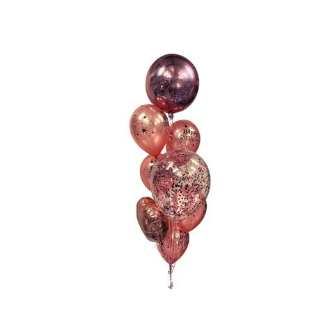 Rose Gold Happy Birthday Balloon Bouquet Balloon Hq