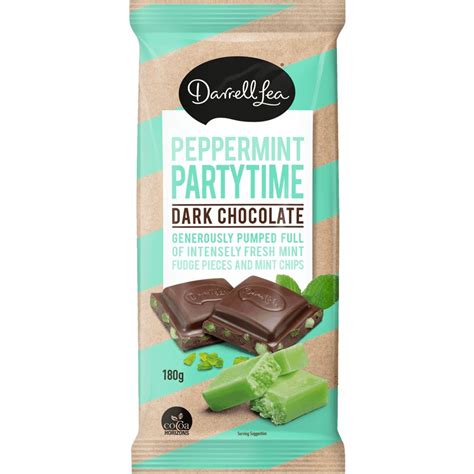 Darrell Lea Peppermint Partytime Dark Chocolate Block 180g Big W