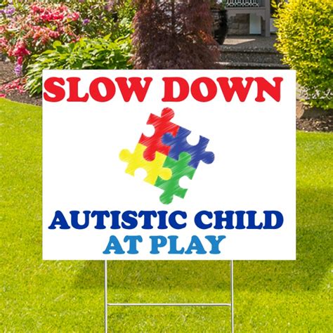 Slow Down Autistic Child At Play Stock Yard Signs In Stock Autism