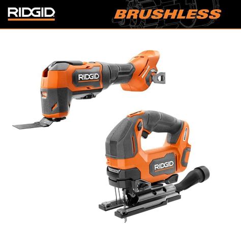 Ridgid 18v Cordless 2 Tool Combo Kit With Multi Tool And Jig Saw Tools