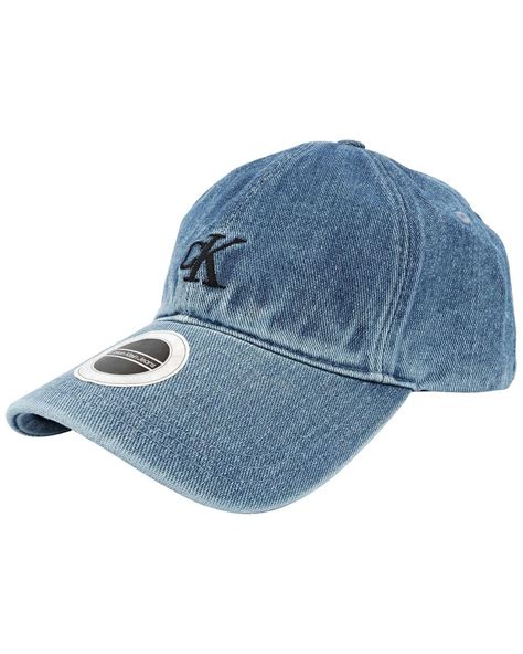 Calvin Klein Curved Brim Denim Baseball Cap In Blue For Men Lyst