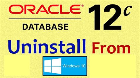 How To Uninstall Oracle Database 12c YouTube