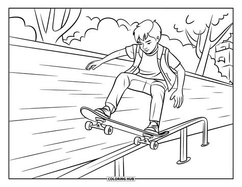 70+ Skateboard Coloring Pages for Kids & Adults (Free)