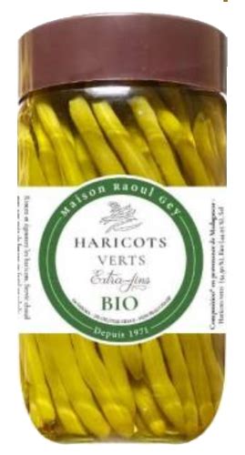 Haricot Vert Extra Fins Bio Bocal Cl Raoul Gey Les Halles Joli Mai