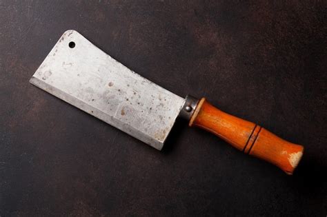 Cuchillo Carnicero Vintage Para Carne Foto Premium