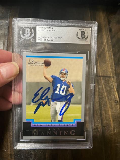 Eli Manning Autographed Signed 2004 Bowman Rookie Card Beckett Sighed