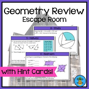 Geometry Review Escape Room Activity For End Of Year Eoc Digital