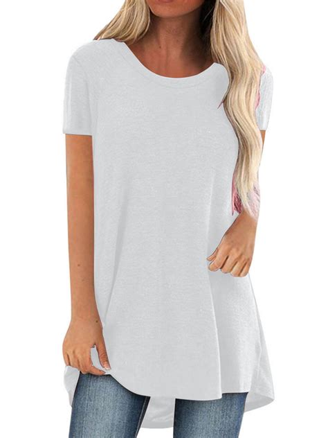 Womens Short Sleeve T Shirt Plus Size Tops Casual V Neck Tunic Loose