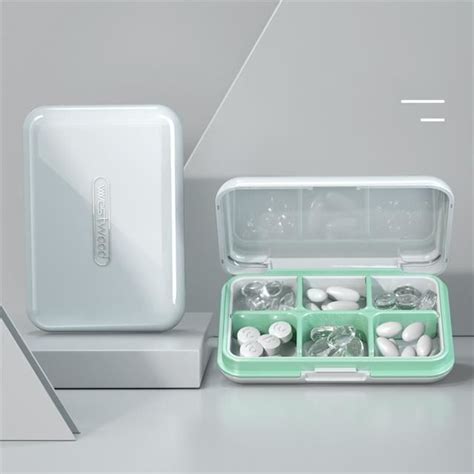 Pill Storage Box Grid Green Pilulier De Voyage Tanche