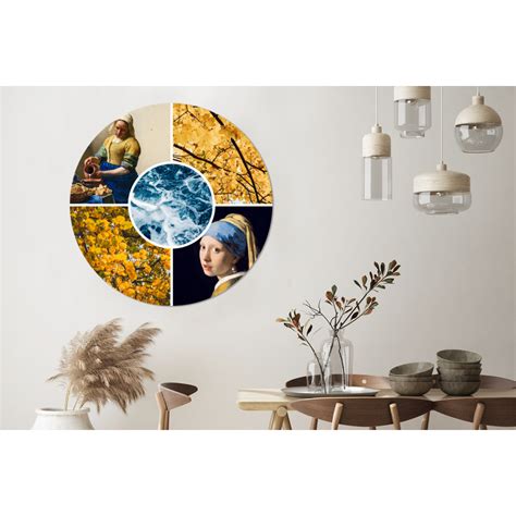 Muchowow Tableau Imprim Rond Vermeer Collage Art Impression Sur