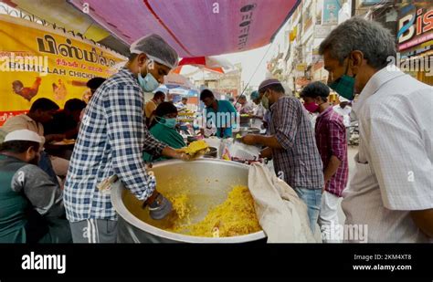 Indian Street Food With Famous Chicken Biryani Served To Locals At The