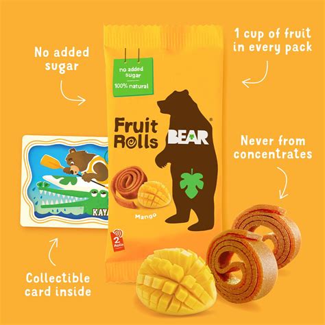 Bear Fruit Rolls Mango 20 G Online At Best Price Other Dried Fruits Lulu Ksa