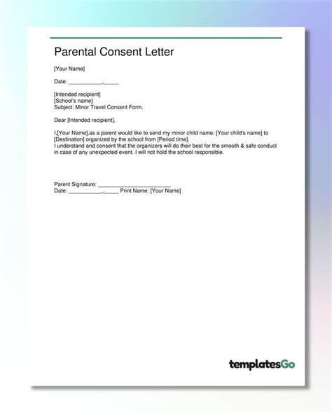 Simple Parental Consent Letter For School Activity In City Consent