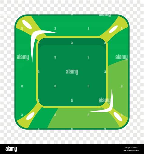 Square Green Button Icon Cartoon Style Stock Vector Image Art Alamy