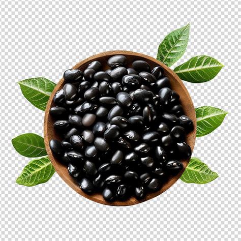 Black Soybeans Isolated On A Transparent Background Premium Ai