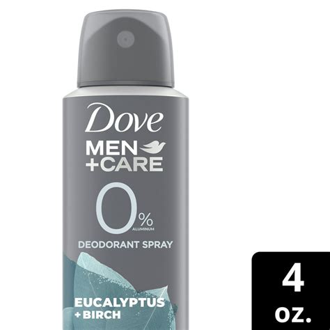 Dove Mencare 0 Aluminum Deodorant Spray Eucalyptus And Birch Aluminum Free 4 Oz