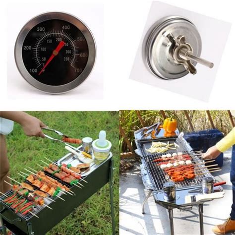 Barbecue Barbecue Grill Thermom Tre Temp Gauge Outdoor Camping Cook