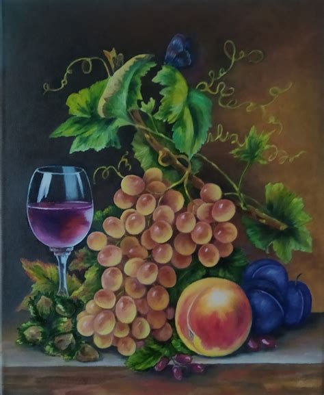 Still life with fruits Painting by IRYNA NUZHDIAK - Jose Art Gallery