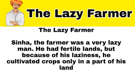 The Lazy Farmer English Story To Learn Youtube