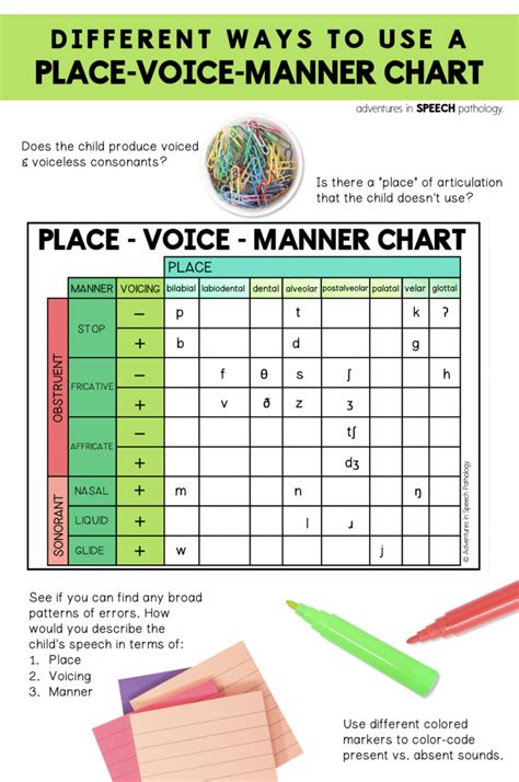 Place Voice Manner Chart Key Speech Insights