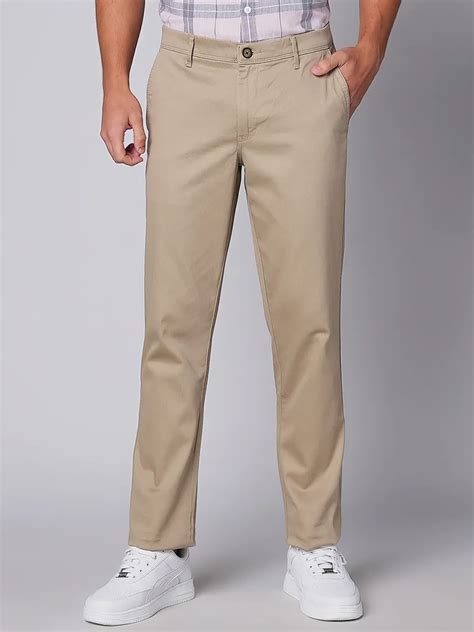 Shop Oxemberg Men Slim Fit Solid Casual Trouser