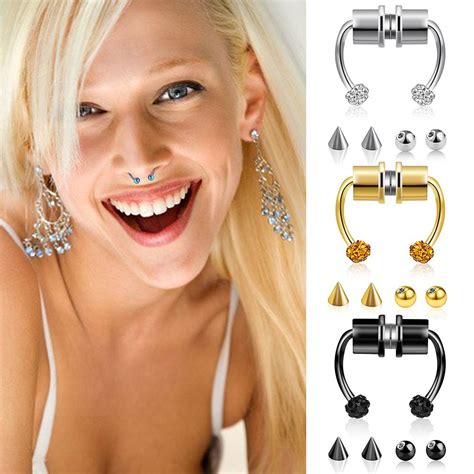 Upstop Women Girls Fake Nose Rings 316l Stainless Steel Nose Ring Hoop