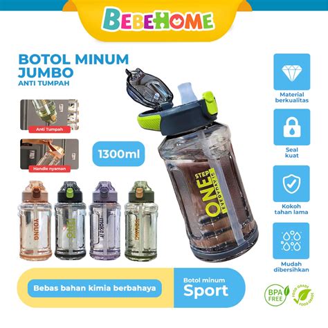 Jual Bbt Botol Minum Sport Jumbo Dilengkapi Sedotan Anti Tumpah