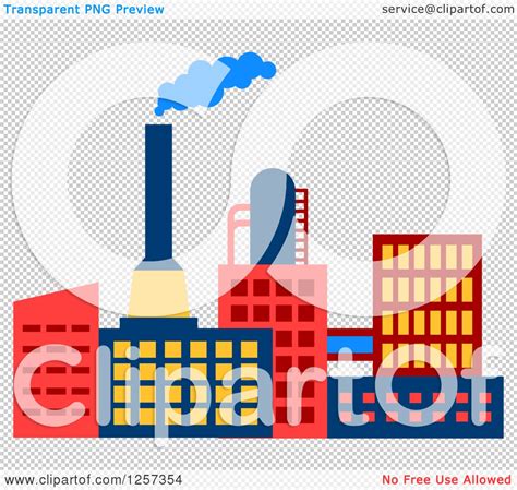 Clipart of a Colorful Factory - Royalty Free Vector Illustration by ...