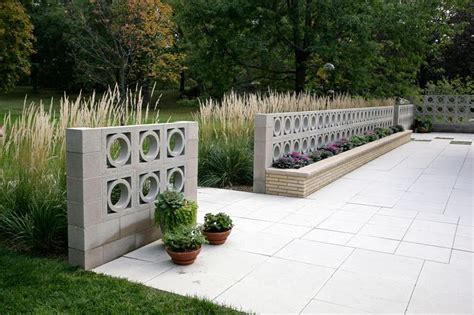 Screen Block Walls Modern Garden Design Modern Landscape Design Mid