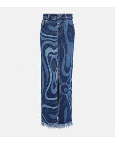 Blue Emilio Pucci Skirts For Women Lyst