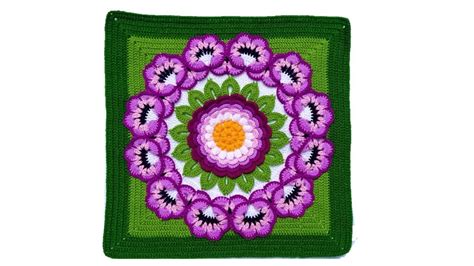 Como Tejer El Cuadrado De Colores N Con Flor A Crochet En D Para