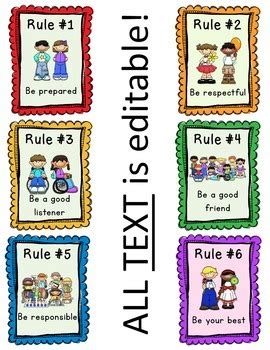 Editable Classroom Rules Whole Brain Teaching Rules Posters Free