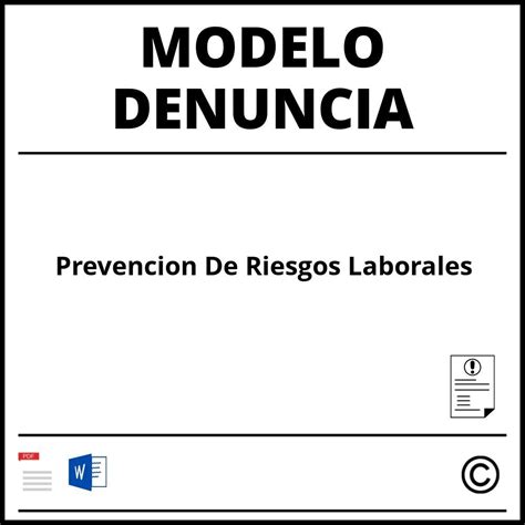 Modelo De Denuncia Prevenci N De Riesgos Laborales