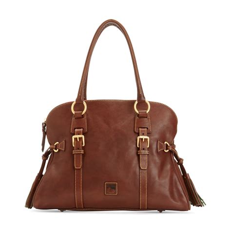 Dooney & Bourke Florentine Domed Buckle Satchel in Brown (CHESTNUT) | Lyst